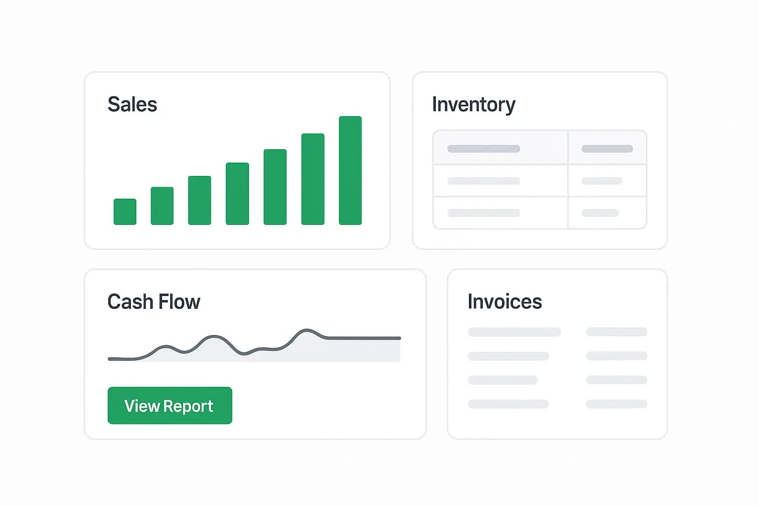Minh hoạ dashboard Odoo: bán hàng, kho, kế toán trong một màn hình